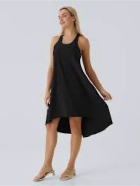 HALARA Black High-Low Racerback Tank Dress